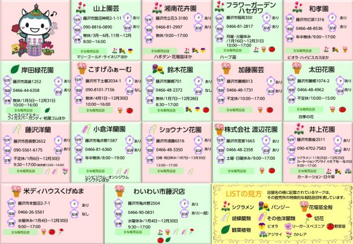 FUJISAWA FLOWER LIST（中面）